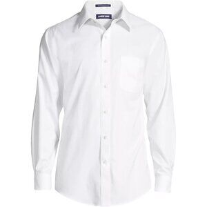 Lands End No Iron Supima Cotton White Button Down Shirt Size 22w